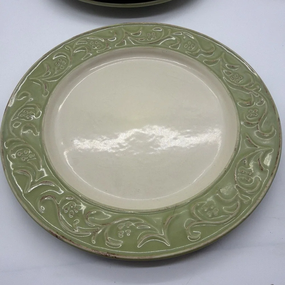 SET OF 5 PIER 1 ANTIQUE FLORAL DINNER PLATES 8.5 Read